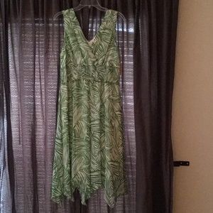 Dress barn Green and Cream Stripe dress